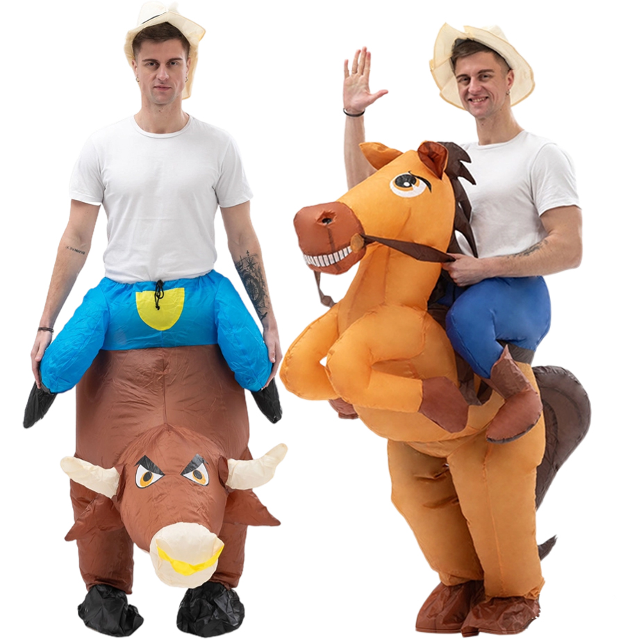 Party Games In Spanish - Costume de Cowboy Gonflable Amusant pour
