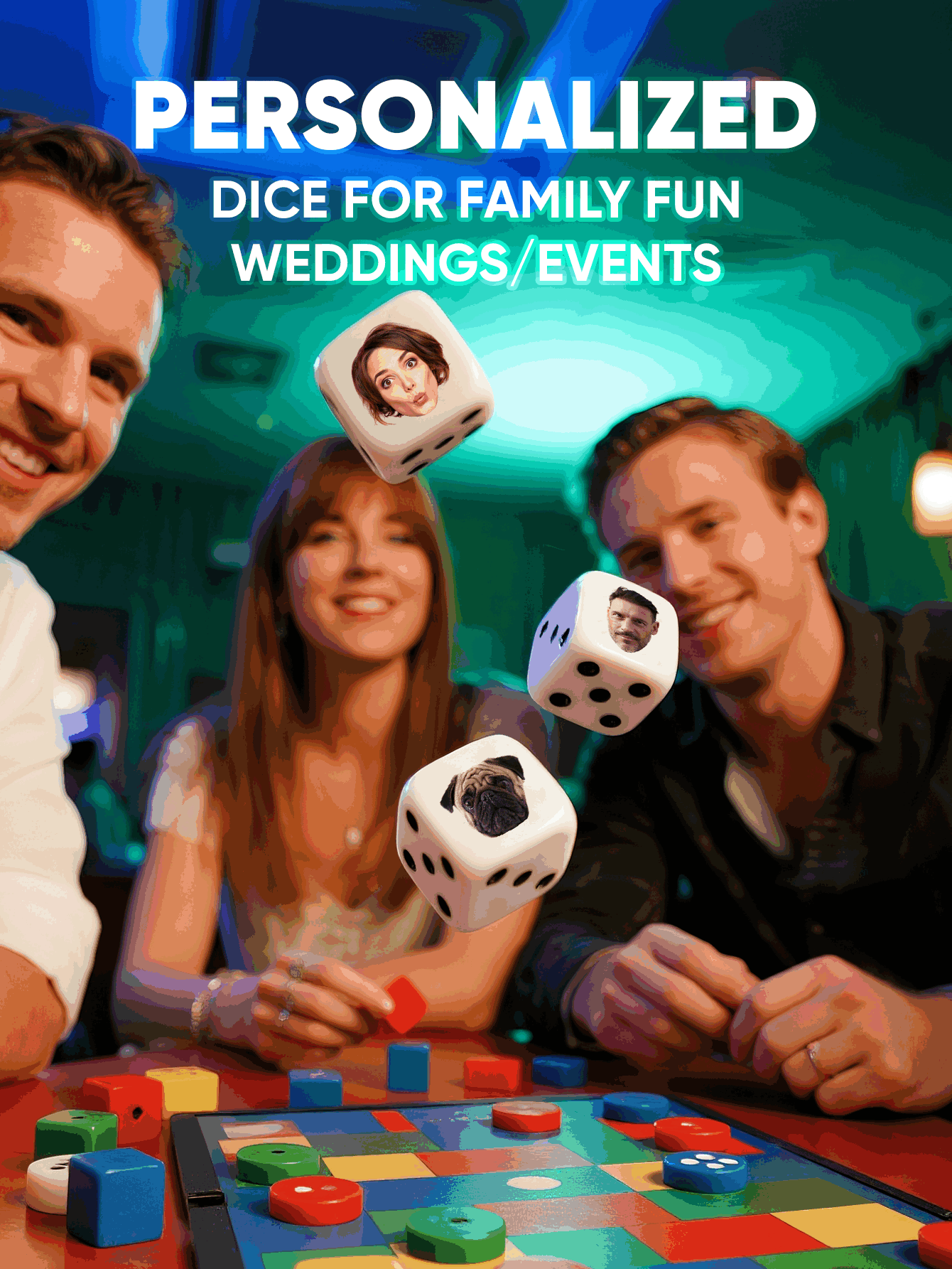 Dés à visage personnalisé, dés - Party Family Games avis et prix
