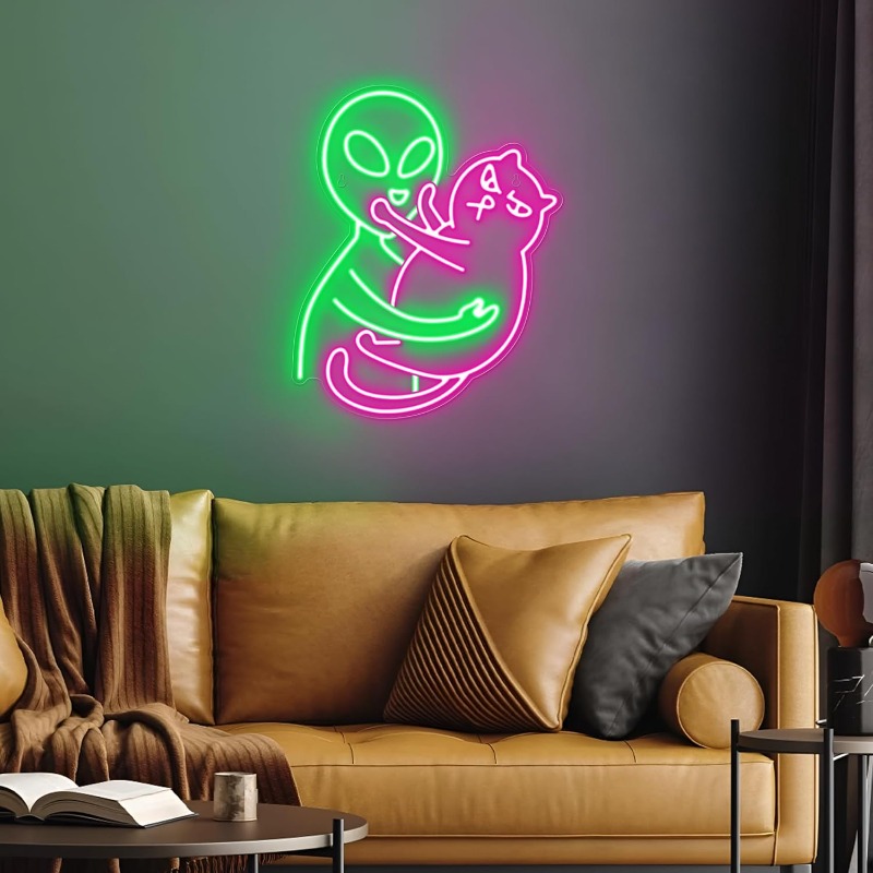 Enseigne néon Alien Cat, lumiè - Party Games Best avis et prix